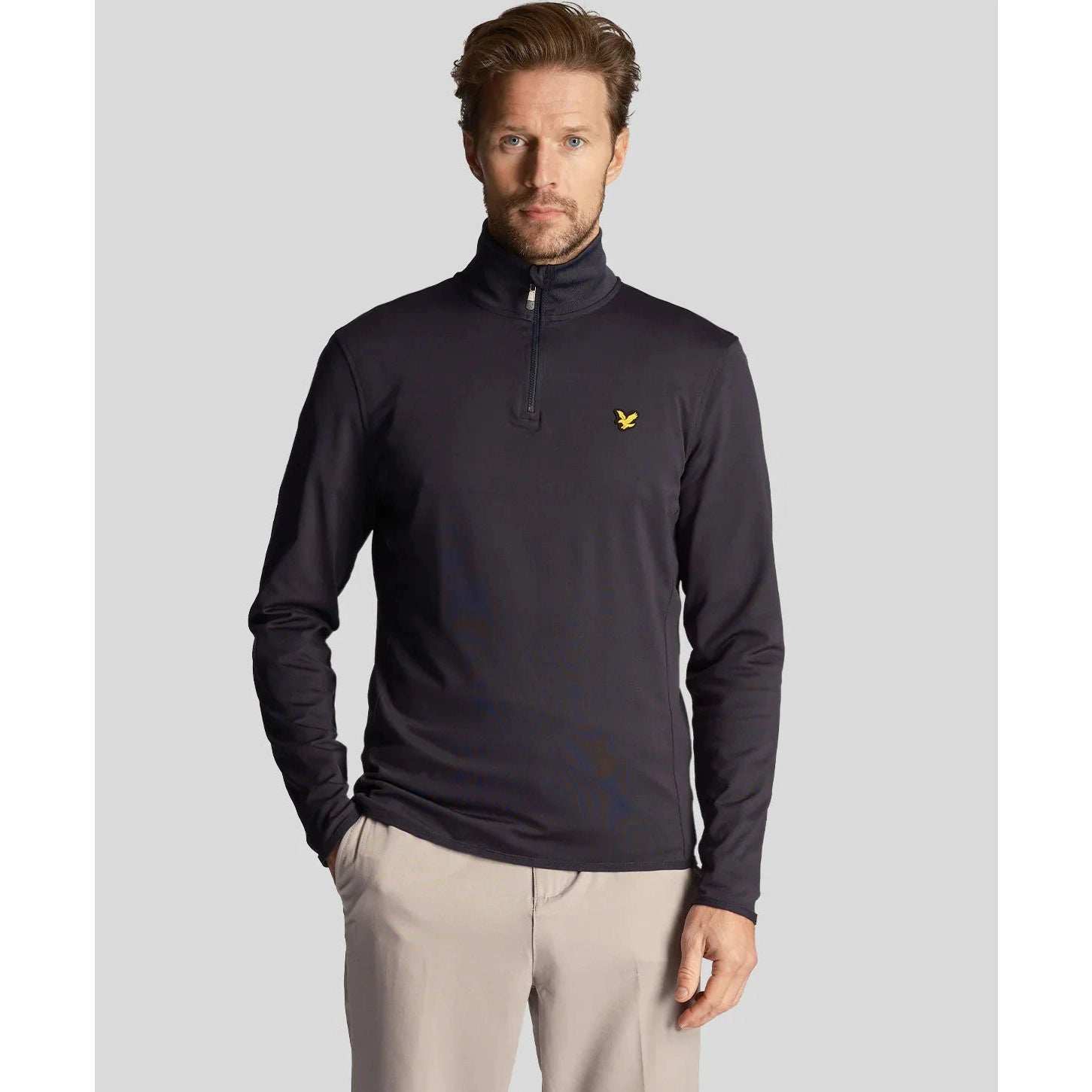 Lyle & Scott Performance Golf 1/4 Zip Midlayer - Dark Navy - Breathable & Durable - Golf Society