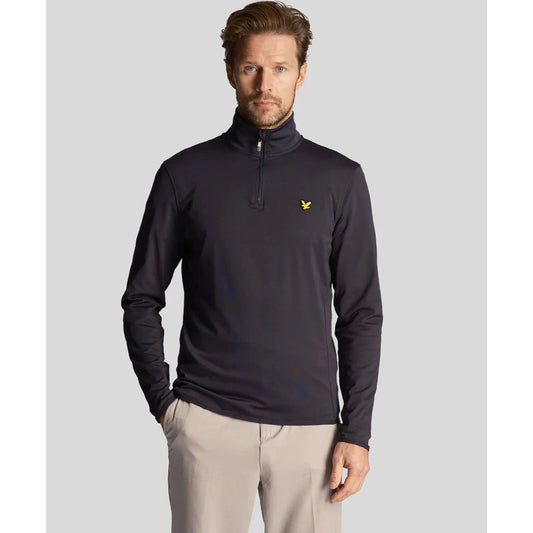 Lyle & Scott Performance Golf 1/4 Zip Midlayer - Dark Navy - Breathable & Durable - Golf Society