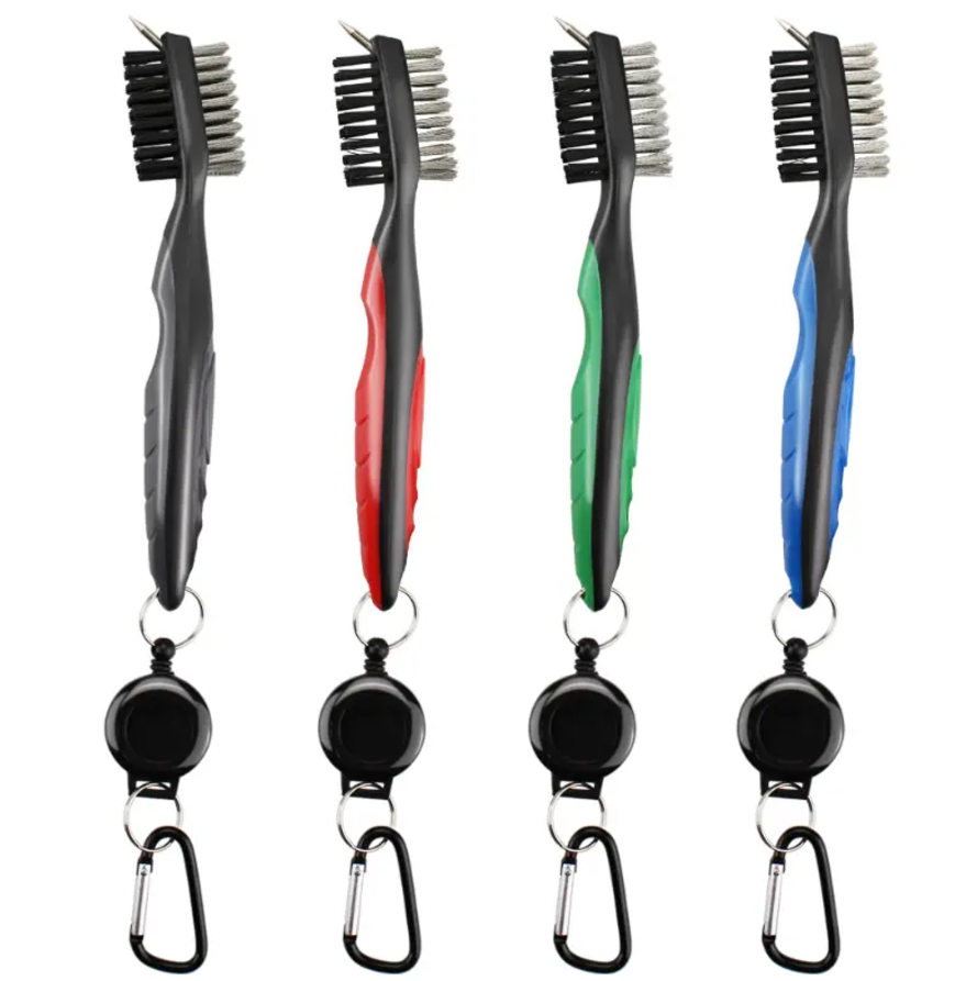 Dual-Sided Portable Golf Groove Cleaning Brush - Essential for Ball Spin & Accuracy - Golf Society