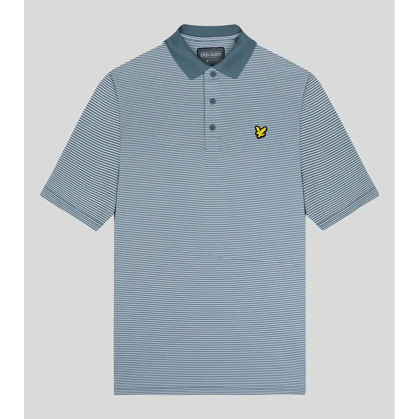 Lyle & Scott - Light Microstripe Polo Iron Blue/Club Blue - Golf Society