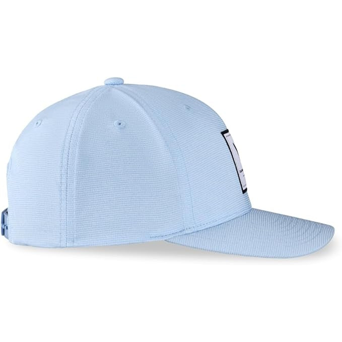 Callaway - Rutherford Collection headwear, blue FLEXFIT snapback with moisture wicking fabric and logo patch.