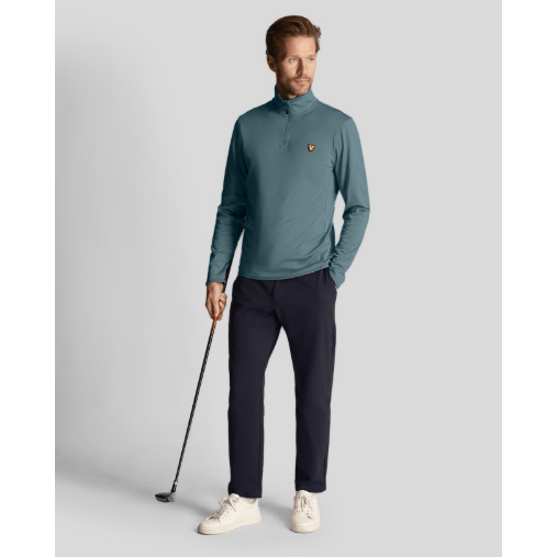 Lyle & Scott - TECH 1/4 ZIP MIDLAYER | IRON BLUE - Golf Society