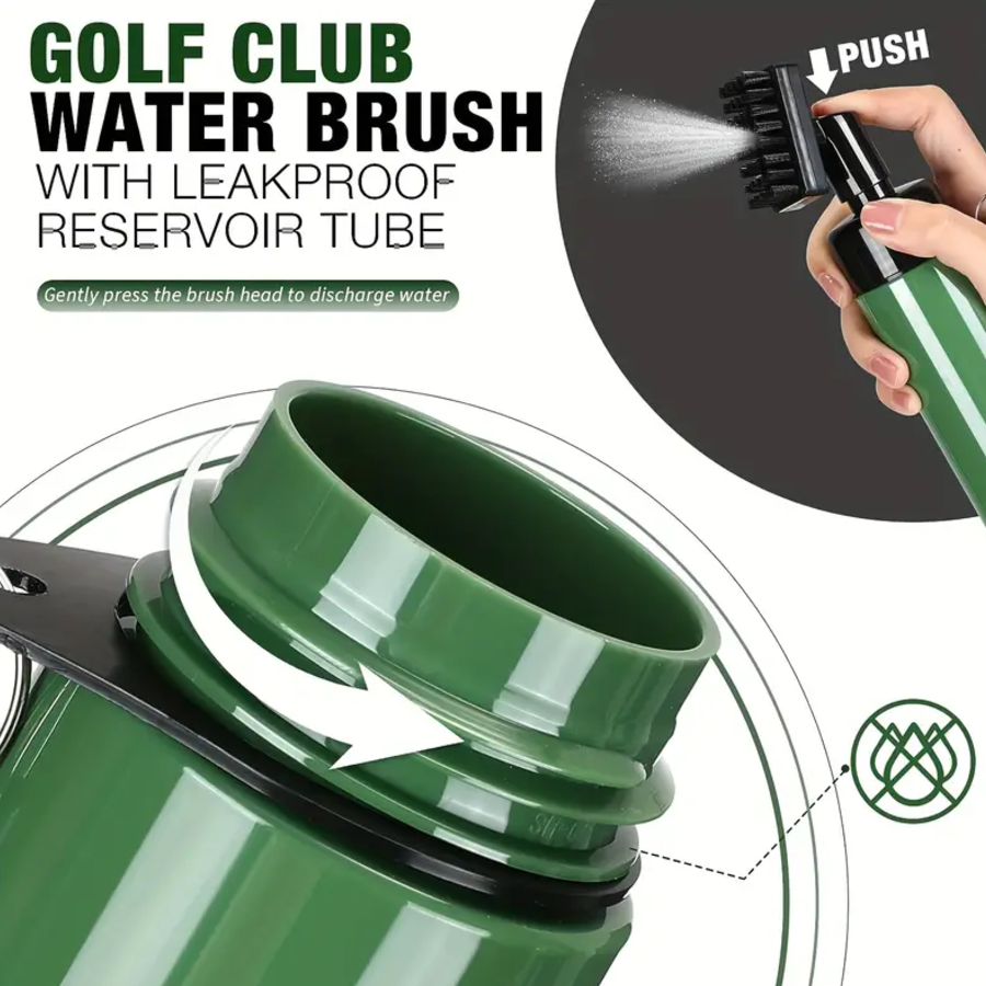 Golf Club Cleaning Brush - Portable, Spray Water Brush for Easy and Effective Cleaning - Golf Society