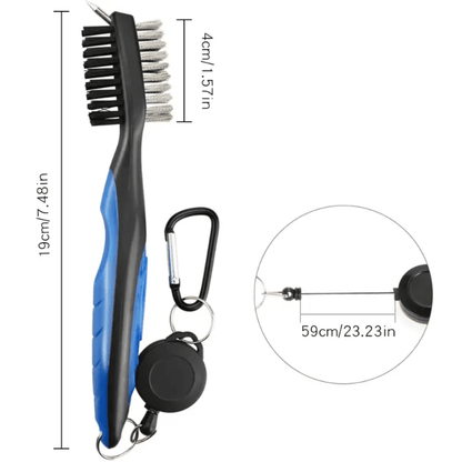 Dual-Sided Portable Golf Groove Cleaning Brush - Essential for Ball Spin & Accuracy - Golf Society